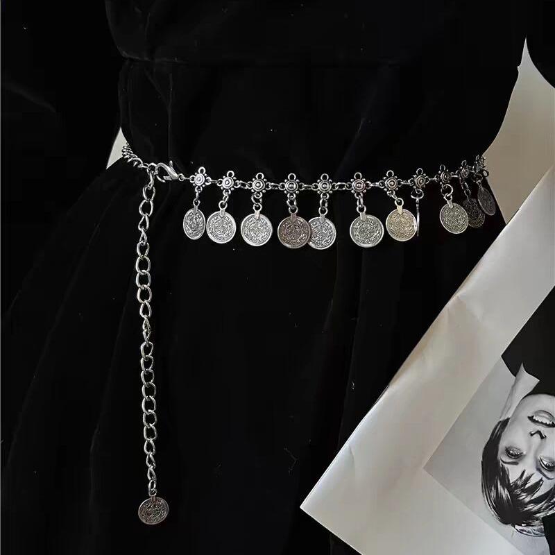 Metal Tassel Waist Chain Vintage Silver Bohemian Style Waistband Body Jewelry Waist Jewelry Ethnic Style Belt