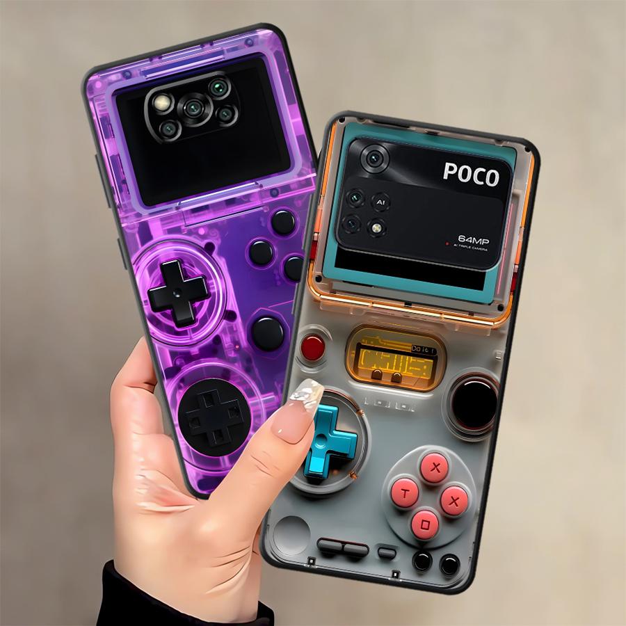 Чехол для Xiaomi Poco M5 M3 M4 M7 Pro C71 C50 F1 C75 F3 C61 C40 X3 X4 X5 X7 Pro Черный Мягкий Чехол для Телефона Ретро Игровая Консоль