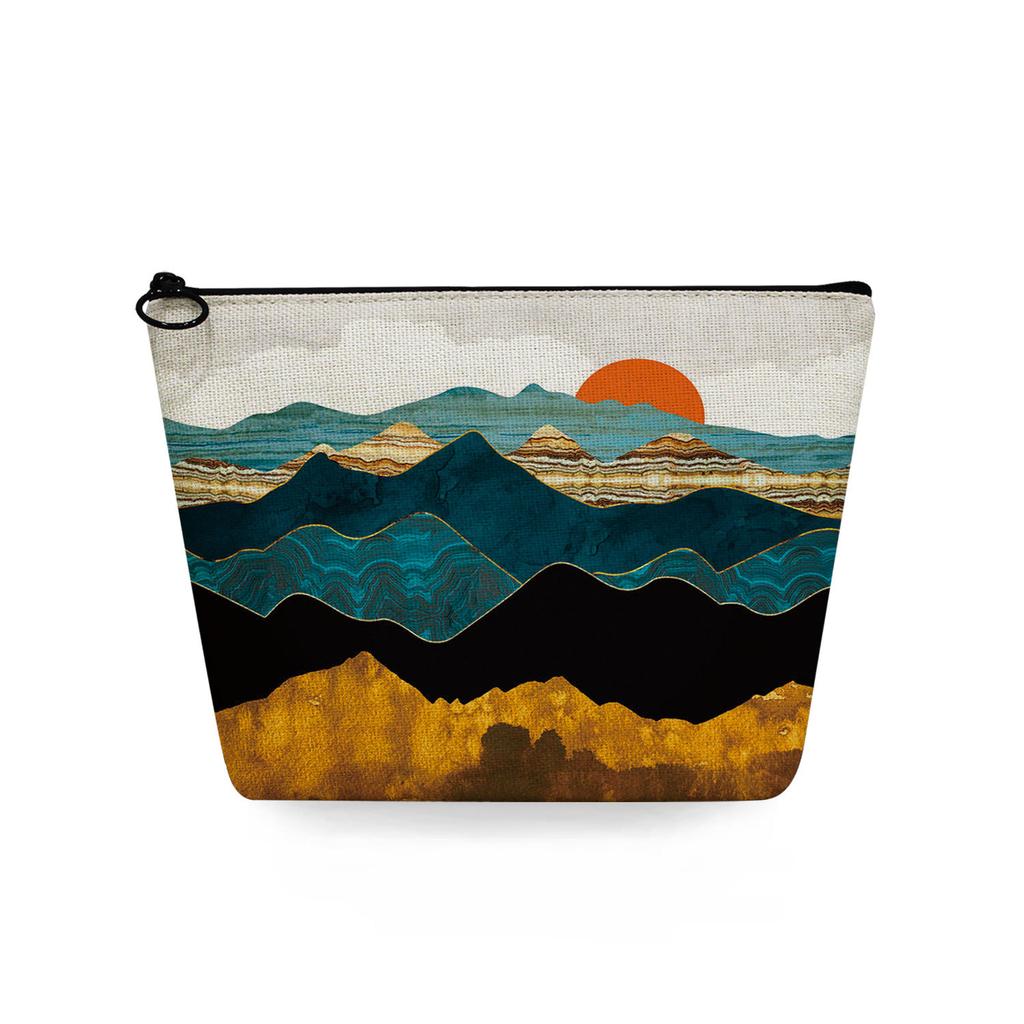 Women Landscape painting Print Cosmetic Bag Toiletries Organize Travel Storage Case 6753 KTB