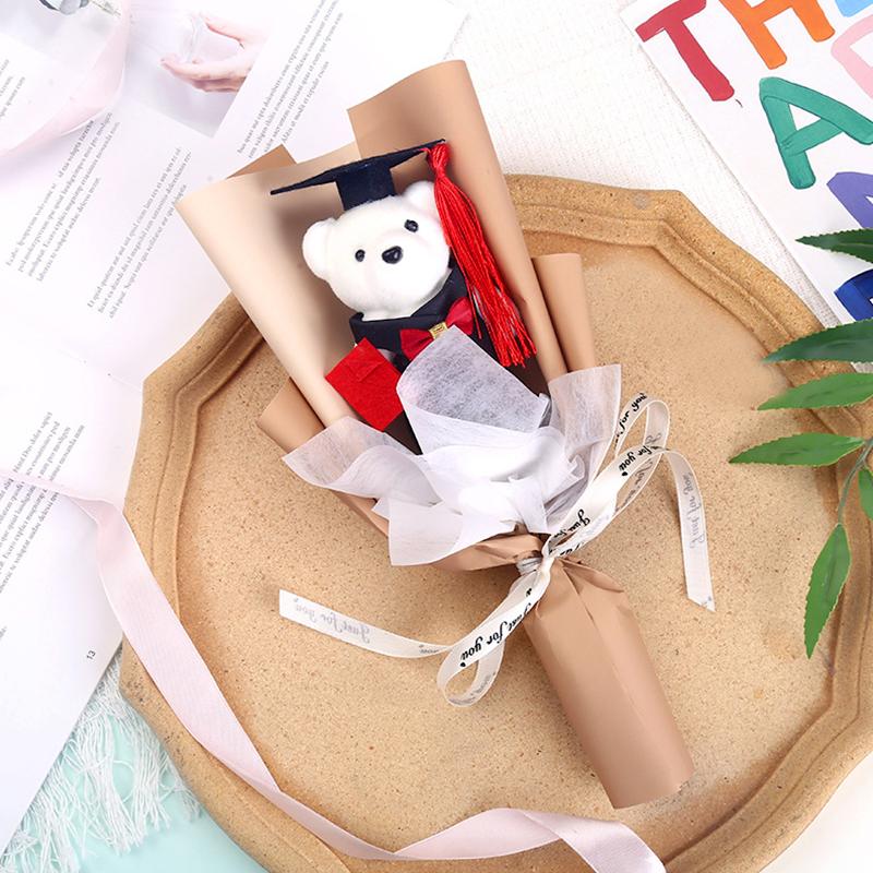 1 шт. декор для вечеринки искусственный цветок доктор медведь свадебные сувениры выпускной подарок мультяшная плюшевая игрушка реквизит для фотосессии цветочный букет