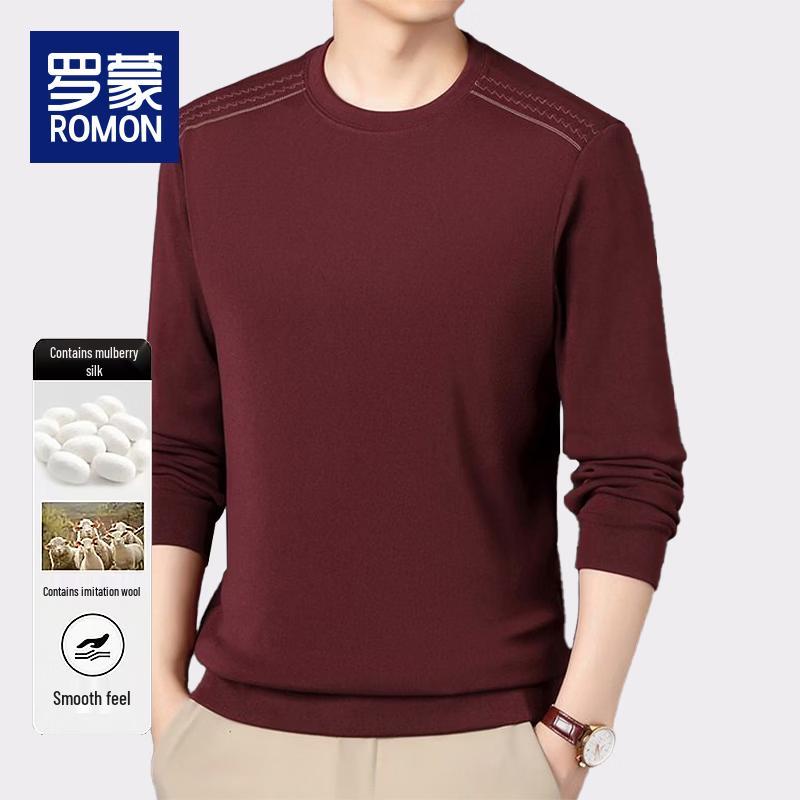 Luo Meng Men's Fleece-Lined Knitted Sweater BY010