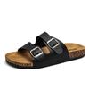 Fashion Kidmi Classic Men Cork Sandals Summer Outdoor Beach Sandals Casual Men Double Buckle Slip-On Sandals Vacation Comfort Men Sandal