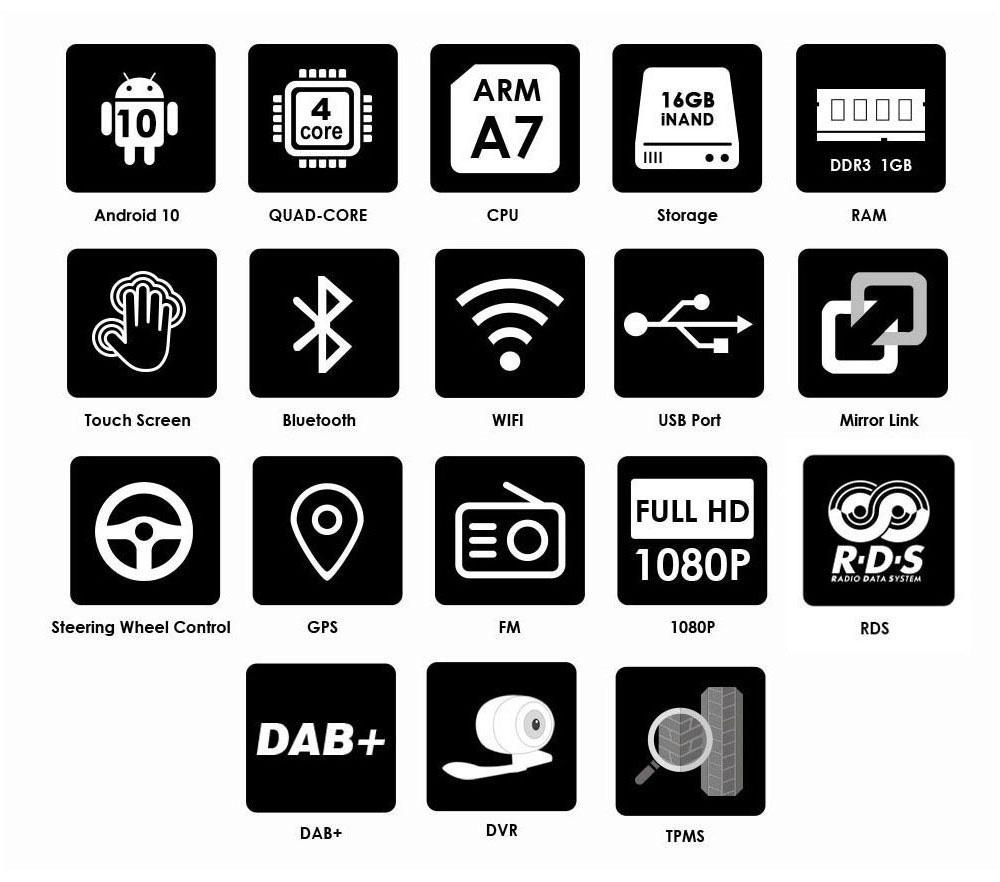 Hizpo 8-дюймовая мультимедийная автомагнитола с Android Auto и CarPlay для Volkswagen и Skoda