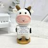 Позитивная вязаная крючком мини-кукла-корова, ручная работа, вязание, снятие стресса, украшение в виде выдры, забавное животное для эмоциональной поддержки, дом, комната
