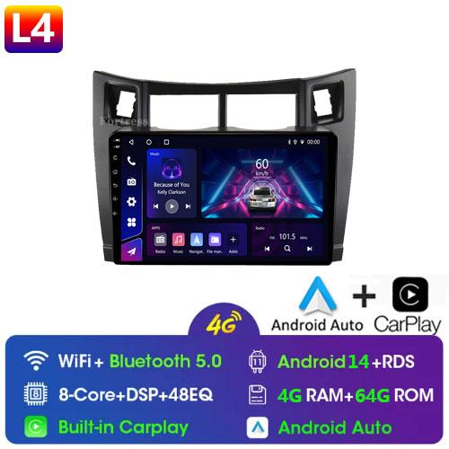 4G+64G автомобильный мультимедийный проигрыватель для Toyota Yaris 2007 Radio Fascia Car Radio 2005 - 2012 Android GPS навигатор 2 Din carplay стерео