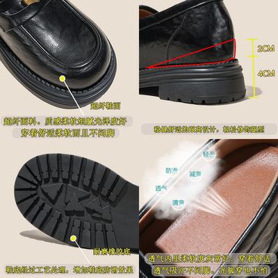 Огромные удобные женские мокасины Camellia с внутренней завышенной высотой 2025 года, новые летние туфли на толстой подошве 32 размера, универсальные маленькие кожаные туфли, одинарные туфли