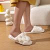 Women Fashion Fur Slippers Fluffy Warm Plush Slippers Woman Flat Non Slip Indoor Slides Open Toe Warm Non-slip Cotton Slippers