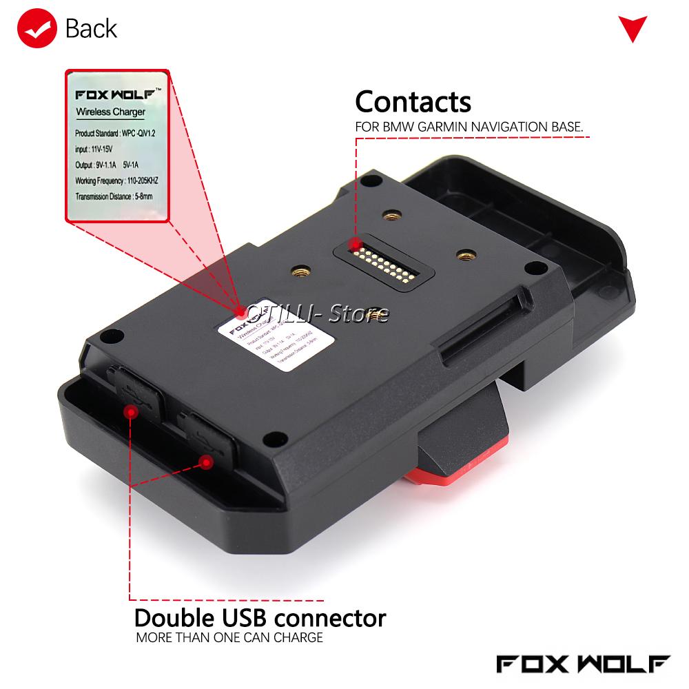 Мотоциклетный USB Беспроводная Зарядка Навигационный Держатель для Мобильного Телефона Красный Белый Логотип Для BMW R 1300 GS r 1300 gs R1300GS r1300gs
