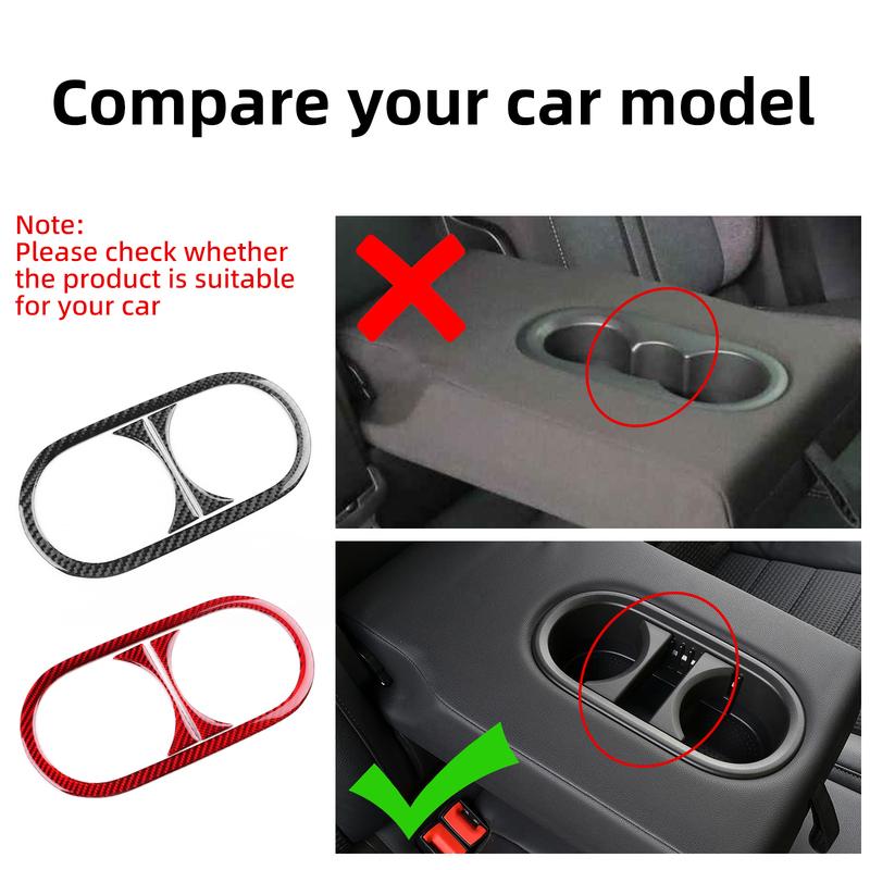 For Seat Ateca 5F 2016 2017-2025 For Cupra Ateca 5F 2018-2025 Real Soft Carbon Fiber Car Rear Drain Cup Holder Trim Sticker