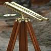 Naval 18" Binocular Leather Antique Telescope With Floor Tripod Stand
