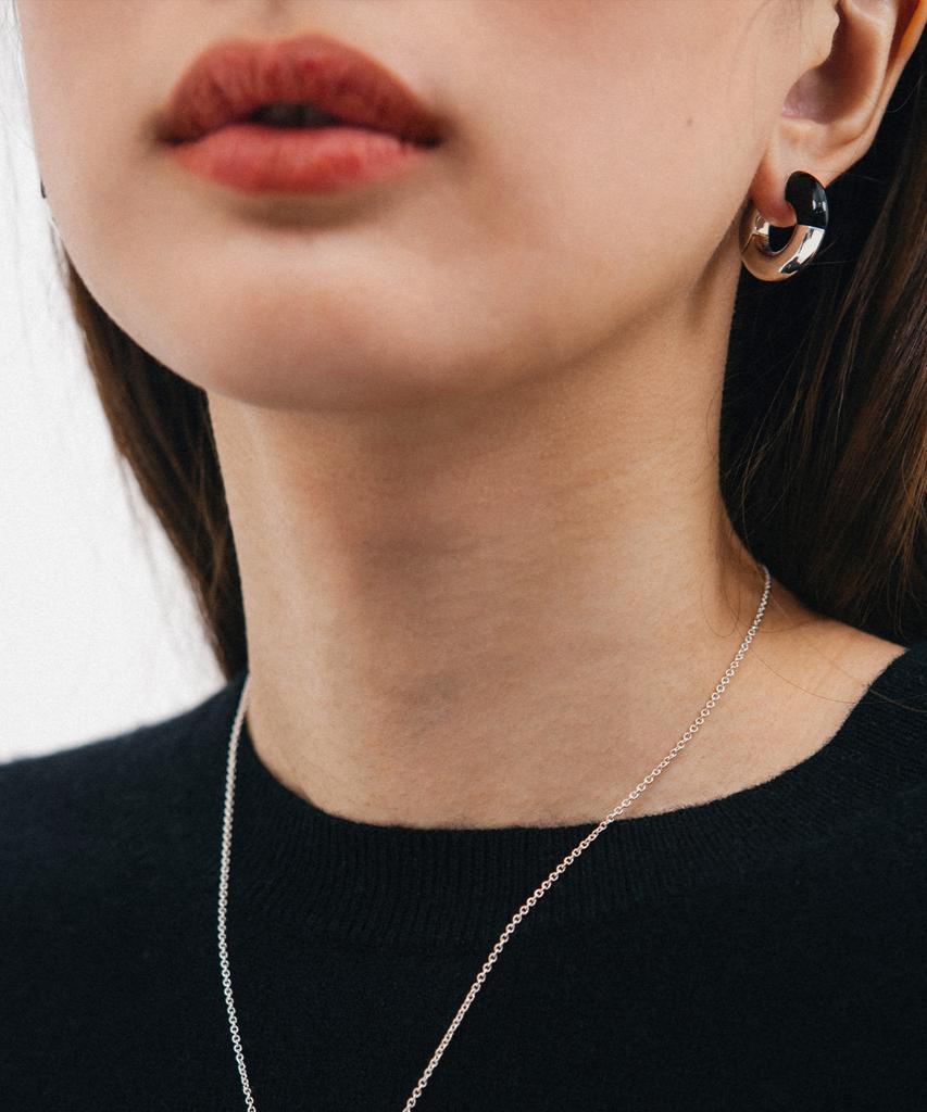 Tacit Onyx Pebble Earring