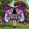Butterfly Cloak for Kids Performance Cosplay Colorful Fairy Wing Costume with Fluttering Sleeves Layered Hem Carnivals Skirt Halloween Photography