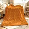 Orange Dots Flannel Blanket Warm Soft Halloween Christmas Couch Warm Cozy Decorative Decor Gift for All Season