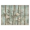 Wallpaper bamboo shoots with flowers on textured background