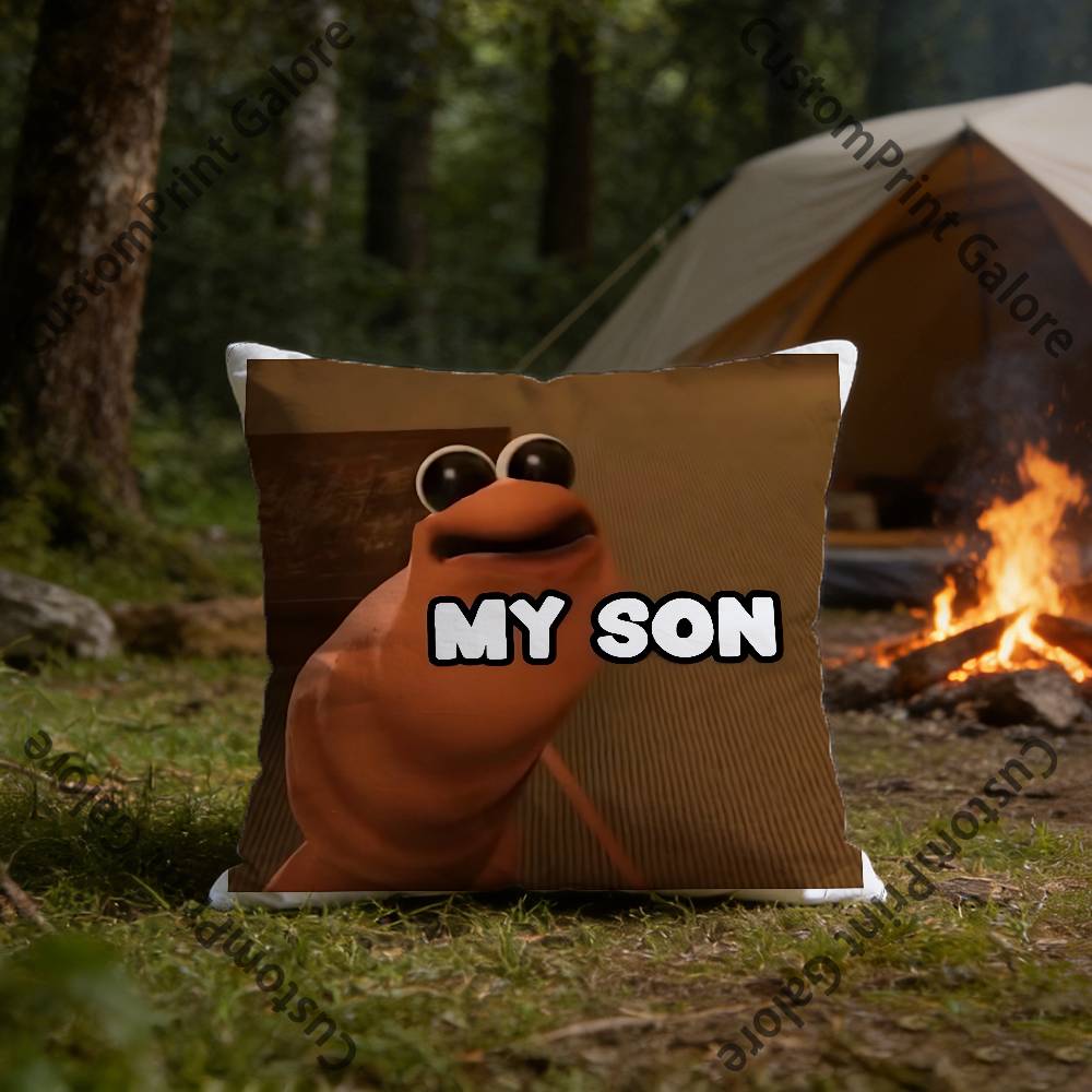 Marcus The Worm Robert Help HD Print Square Pillow Cover Polyester Lightweight Customizable for Home Office Sofa Decor