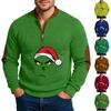 Christmas Men's Outdoor Zipper Long Sleeved Casual Top Sweatshirt