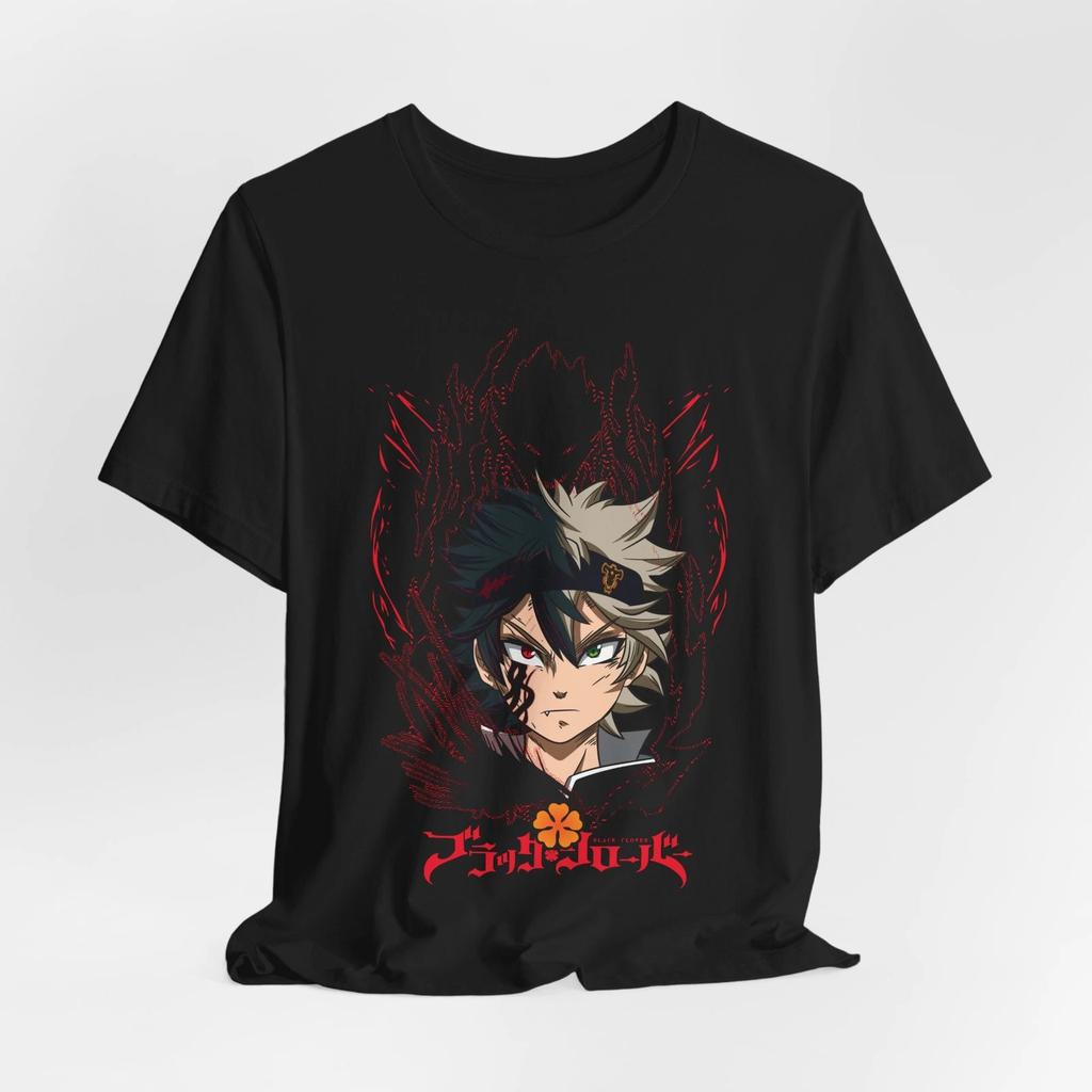 Аста Графическая Аниме Футболка, Футболка Black Clover, Унисекс Джерси с Коротким Рукавом, Аста