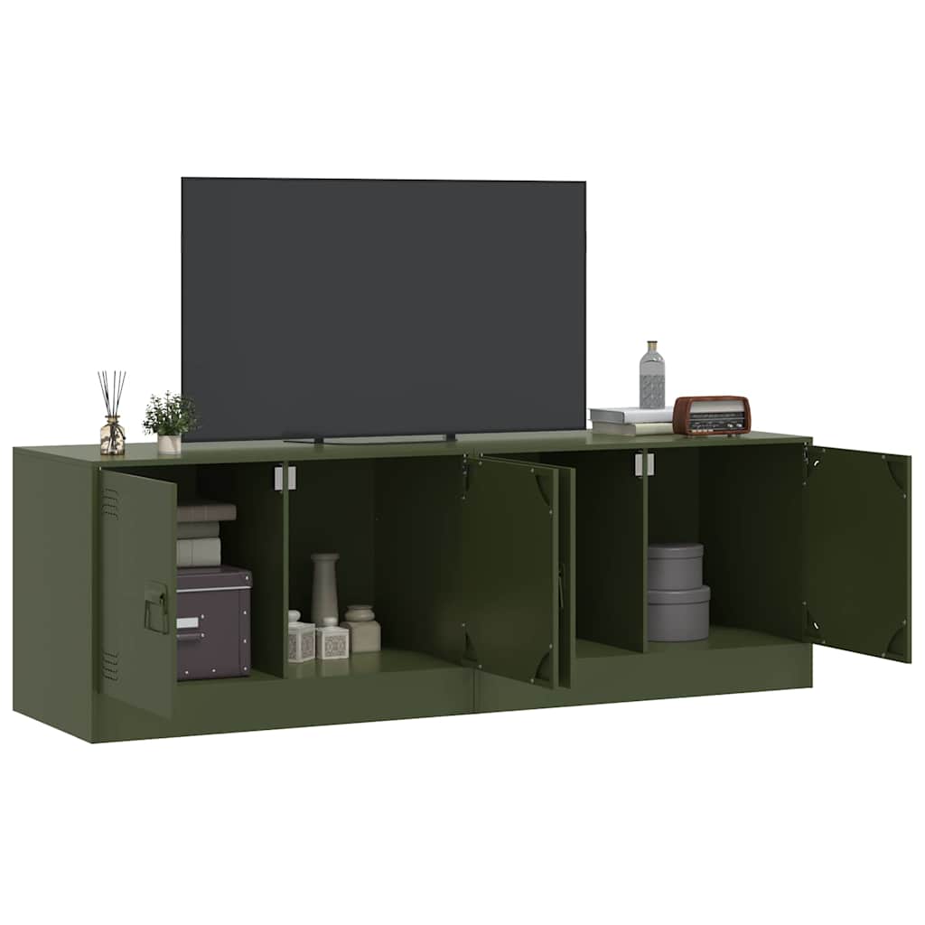 TV Cabinets (2 pcs) Olive Green 67 x 39 x 44 cm Steel