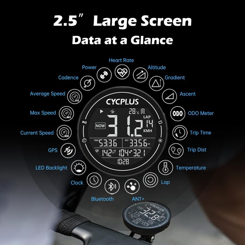 CYCPLUS M2 Велосипедные аксессуары GPS Велокомпьютер Беспроводной ANT+ Bluetooth Водонепроницаемый Спидометр Велосипедный компьютер