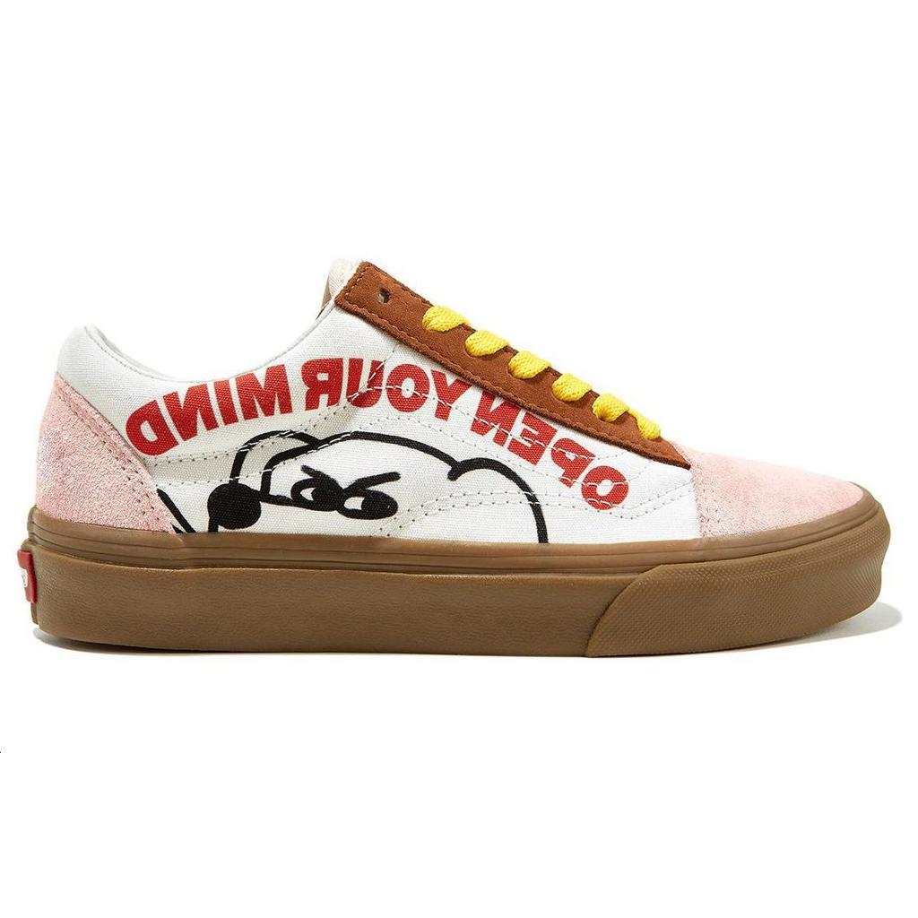 Vans Fever Dog X Серия Old Skool Повседневные Прочные Низкие Кеды для Скейтборда Унисекс кроссовки Белый Коричневый Розовый VN0A4OE25V8