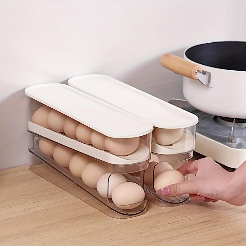1pc Automatic Double Layer Rolling Egg Storage Box for Chicken and Duck Eggs - Convenient and Space-Saving Egg Organizer