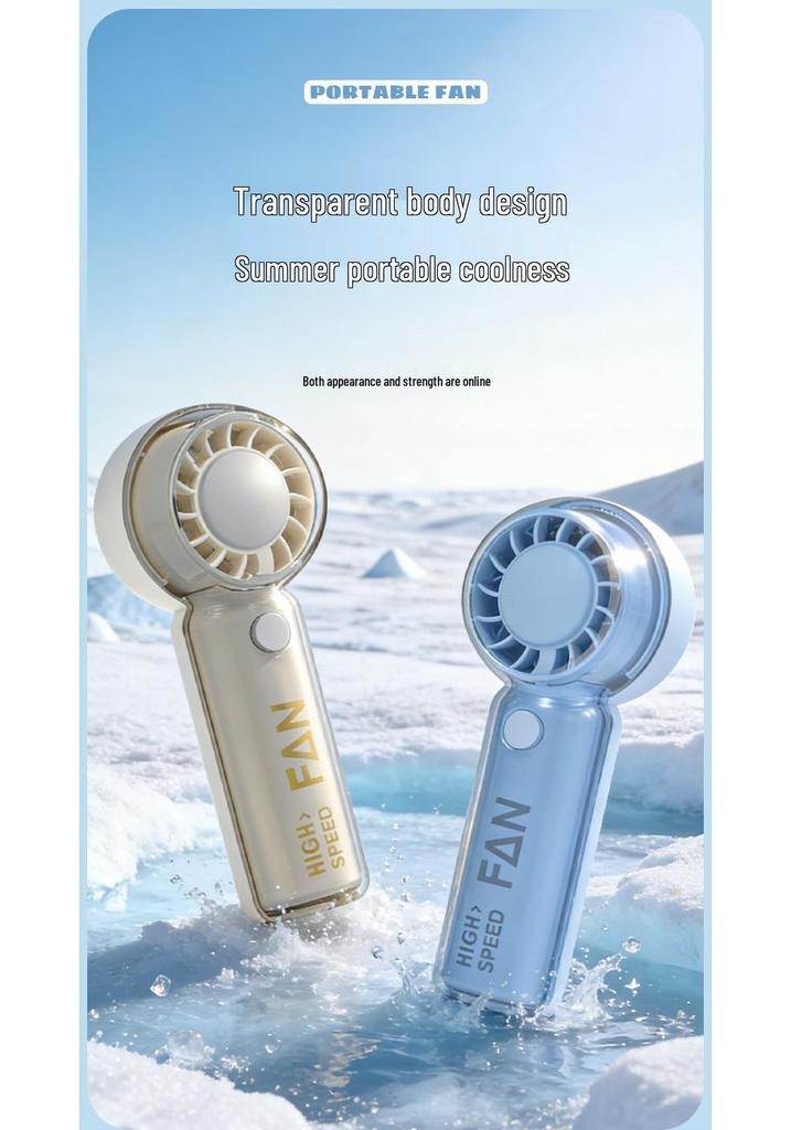 Portable USB Rechargeable Cartoon Handheld Fan - Lightweight, Three-Speed, Outdoor Friendly