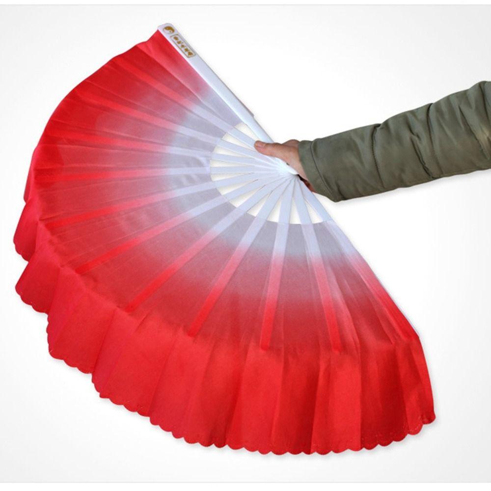 Red Belly Dancing Fan Pink Rayon Silk Fans Belly Dancing Fan 32.5cm for Song Fan Performance Fan