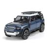 1/24 Scale Diecast Range Rover Defender SUV Alloy Car Model, Diecast Metal Toy Off-Road Vehicle with Sound and Light, Miniature Car Toy (Blue)