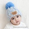 Cozy Autumn/Winter Knit Beanie for Boys and Girls – Cute Pom-Pom Bear Design