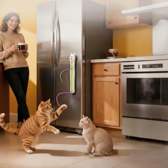 Летающая веревка игрушка для кошек Автоматическое движение Летающая веревка Интерактивная игрушка для кошек Электрическая автоматическая веревочная игрушка для домашних кошек Легкое крепление на стену или окно