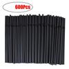 100-600 шт. одноразовые соломинки для питья, черные пластиковые соломинки длиной 21 см, гибкая соломинка для коктейлей для кухни, аксессуары для напитков