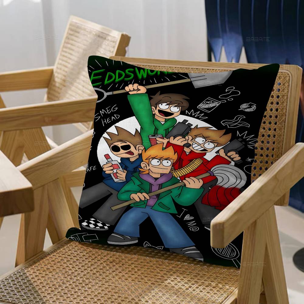 Анимированная Подушка Eddsworld Мультяшная Подушка Аниме Подушка Наволочка для Подушки Дивана Подушки Сиденья 45x45 см Модная