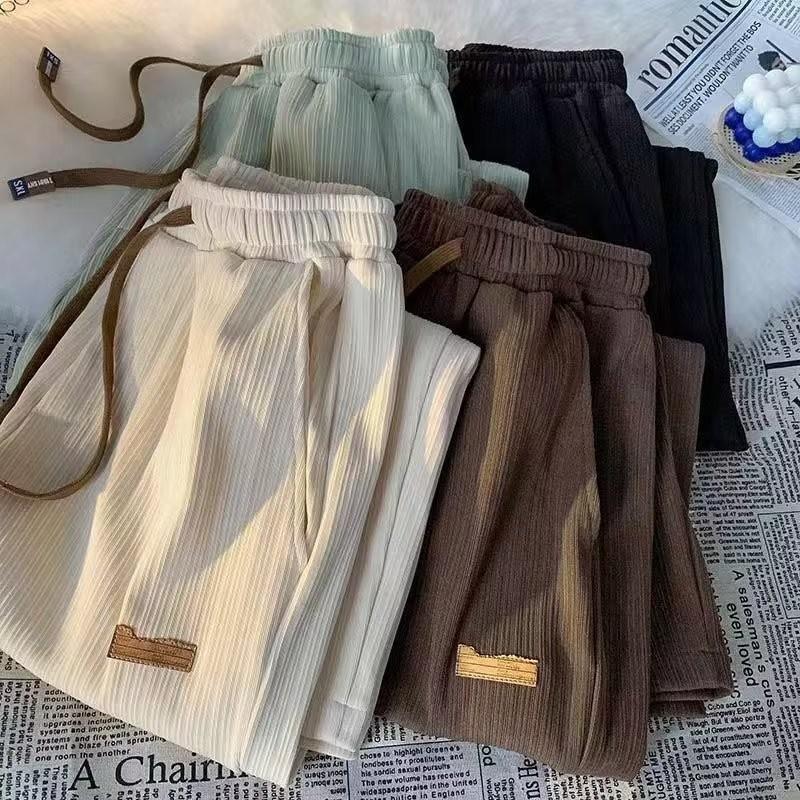 Women's Casual Fashion Ice Silk Loose Wide-leg Straight Pants