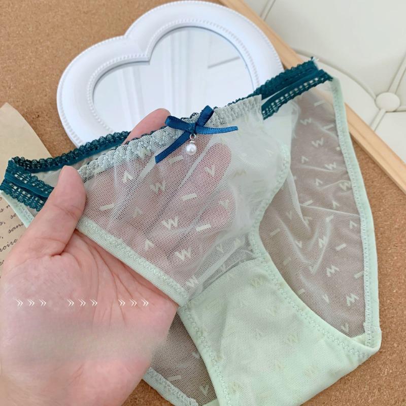 Low Waisted Knickers T-pants Sexy Sweet Triangle Underwear for Women High Slit Women's Briefs Summer Lace Quick Drying Triangle Underwear Panties