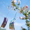 Sakura Glass Wind Chime Japanese Hanging Wind Bell Room Hanging Decor Outdoor Garden Wind Chimes Creative Gift for Girl Friends