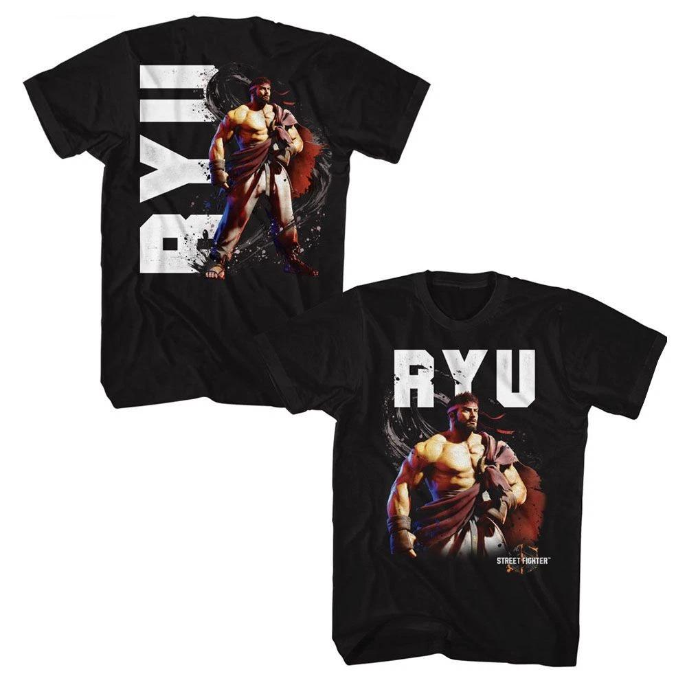 Street Fighter - Ryu Character - American Classics - Solid Black Adult Short Sle