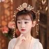 New Chinese Style Hanfu Hair Crown Golden Long Tassel Hairpin Bride Coronet  Hanfu Cosplay