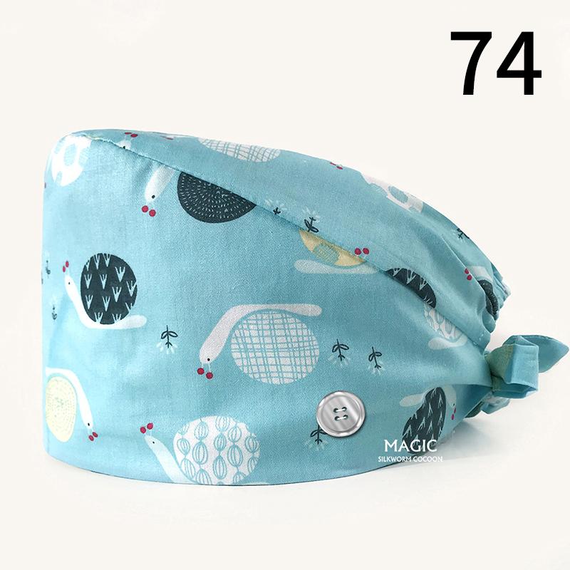 99 стилей эластичная шапка медсестры хирургическая шапка хлопковая маслостойкая пылезащитная регулируемая начес с принтом