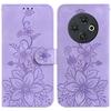 For TECNO Spark 30C 4G Case Lily Flower Imprint Leather Phone Cover with Stand