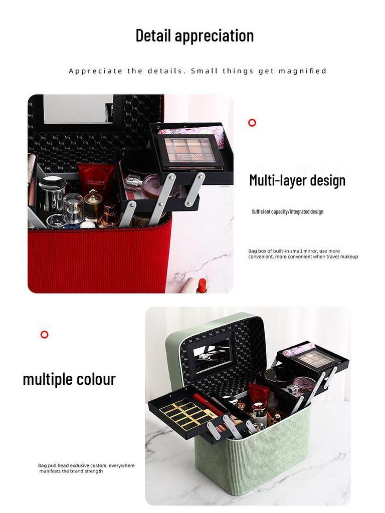 Минималистичный кейс большой вместимости для макияжа и туалетных принадлежностей для профессиональных визажистов