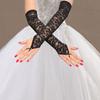 Thin Ultra Wedding Elbow Silky Floral Women Gloves Fingerless Mitten Long Lace Gloves Thin Gloves