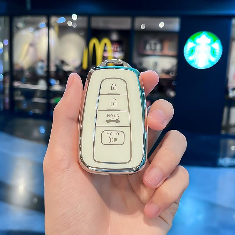 Car Remote Key Case Cover Shell Fob for Toyota Camry CHR Corolla RAV4 Avalon Cruiser Land Prado Prius 2017 - 4 Buttons TPU