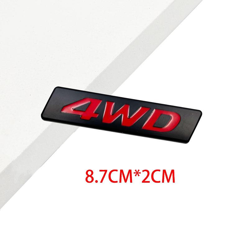 3D Metal 4WD Car Side Fender & Rear Trunk Emblem Badge Sticker for 4X4 Off-Road SUV - Vehicle Accessory Logo Decal