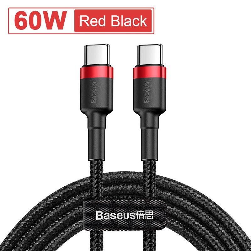 Кабель Baseus USB Type C на USB C Для 17 16 100 Вт/5 А PD Быстрая зарядка Зарядный шнур Для Macbook Samsung Кабель Type-C