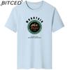 BITCED Хлопковая футболка с коротким рукавом, мужская модная свободная рубашка с половиной рукава, сострадательная рубашка с принтом