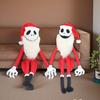 Halloween Ornament Super Soft Plush Skull Santa Design Spooky Halloween Ornament Short Plush Doll Bookshelf Car Decor