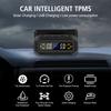 Автомобильная TPMS с питанием от солнечной батареи и USB, цифровая ЖК-панель, система контроля давления в шинах, монитор температуры шин, автосигнализация