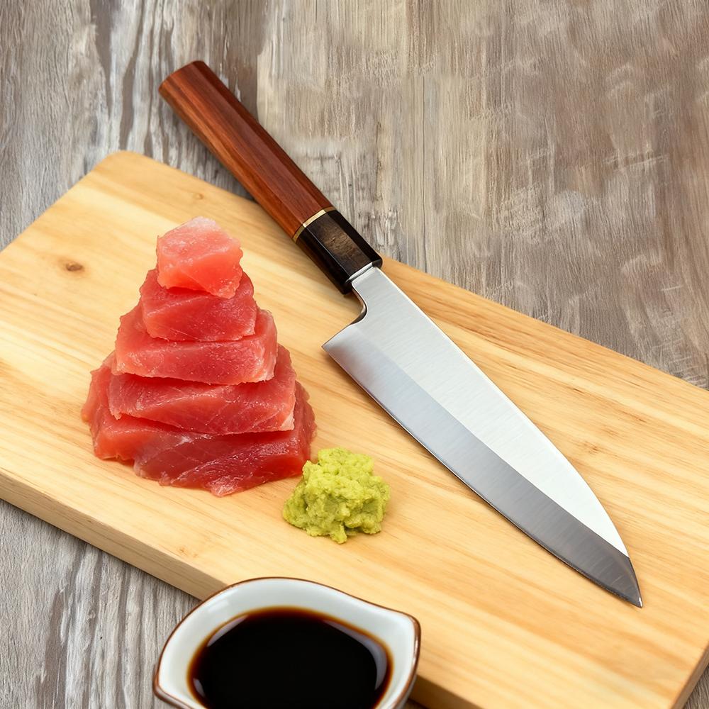 Deba Knife Single-edged Blade Germany 1.4116 Steel Wood Handle Chef Cleaver Sashimi Meat Slicing Sushi Vegetables Kitchen Knives