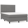 3141778 vidaXL Divan Bed with Mattress Dark Grey 140x200cm Fabric