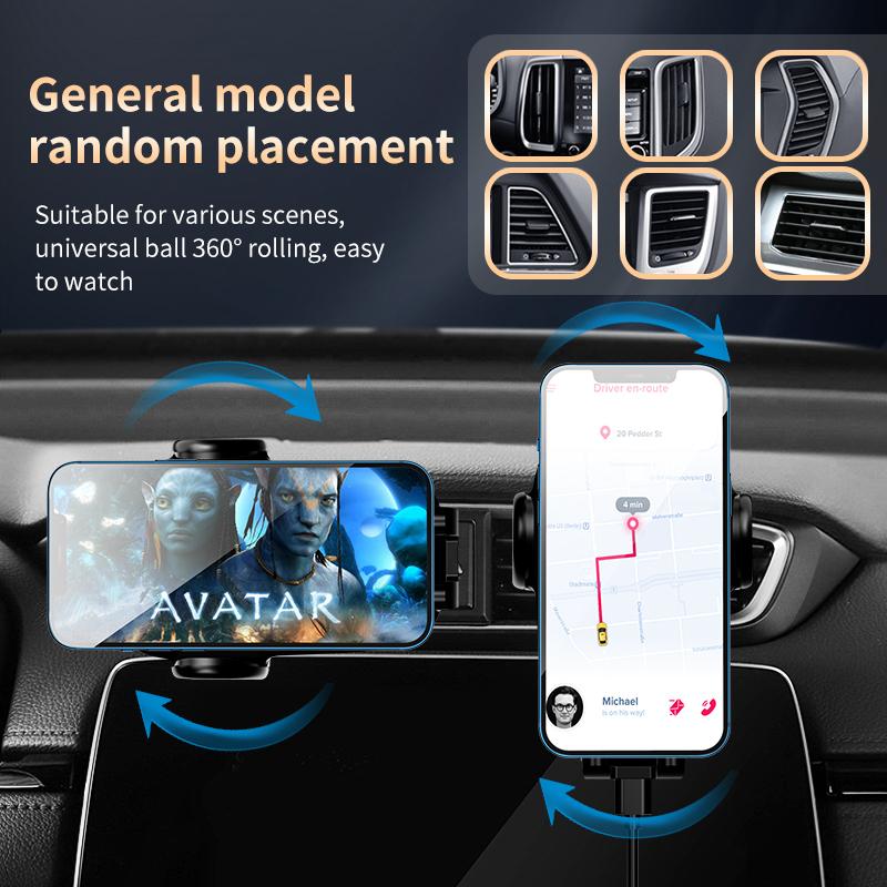 Super Capacitor Charge Car Mount 15w Fast Wireless Charger For Huawei P40 Pro Mate40 Three-axis Linkage Smart Charge Holder